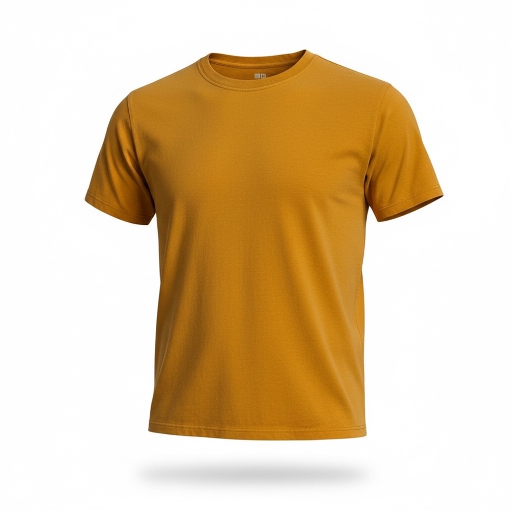 🟡 Uniqlo U Mustard Yellow Tee Size L Minimal Boxy Fit